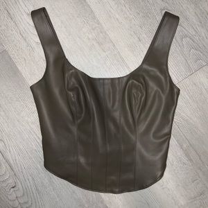 NWT Faux leather Abercrombie tank top